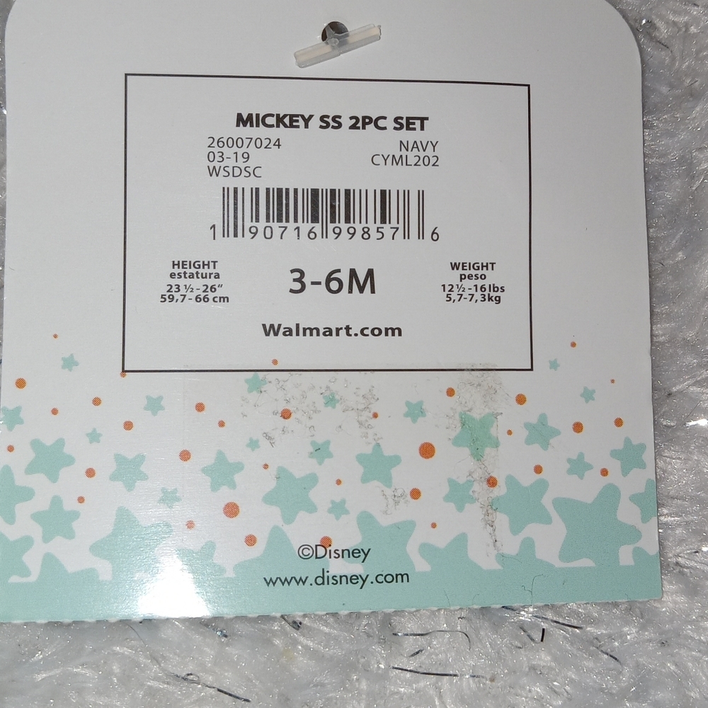4 for $10 Disney Baby NWT Mickey Mouse 2 piece set - Picture 4 of 6
